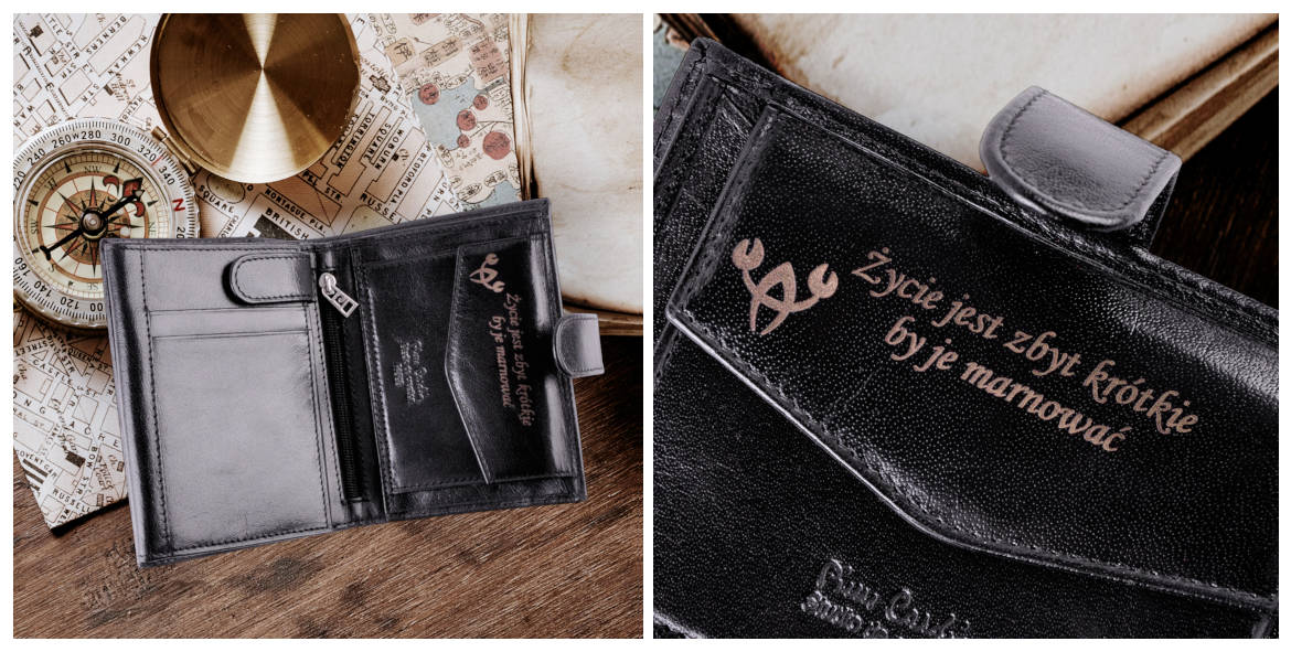 Przykład portfela z grawerem