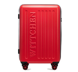 Średnia walizka WITTCHEN 56-3A-502-35 czerwona, tłoczone logo